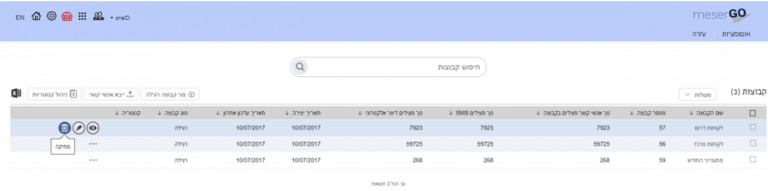 מחיקת קבוצות במערכת מסר גו